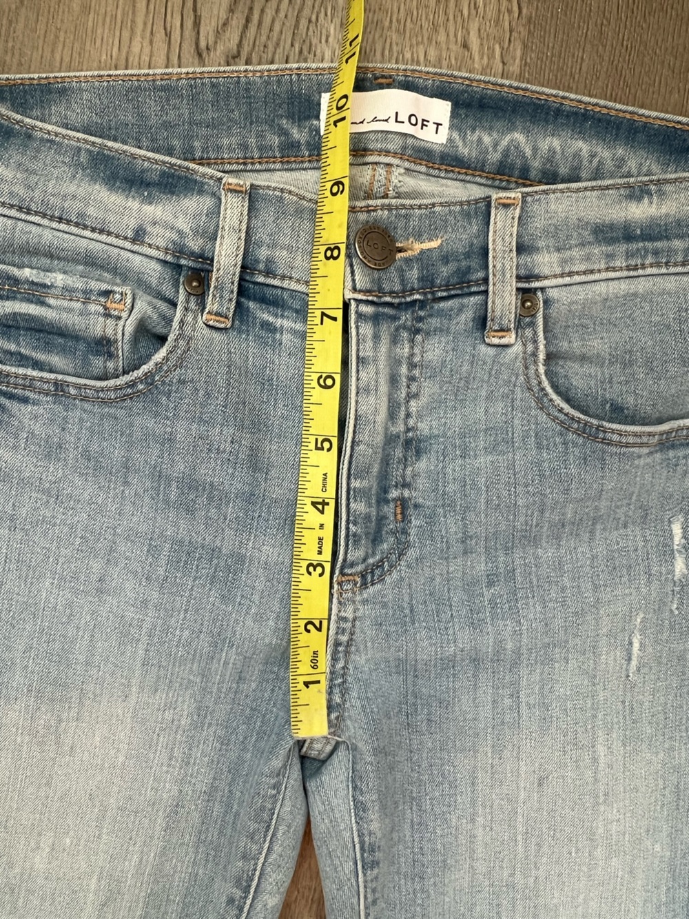LOFT Light Blue Ankle Crop Skinny Jeans - Picture 7 of 9